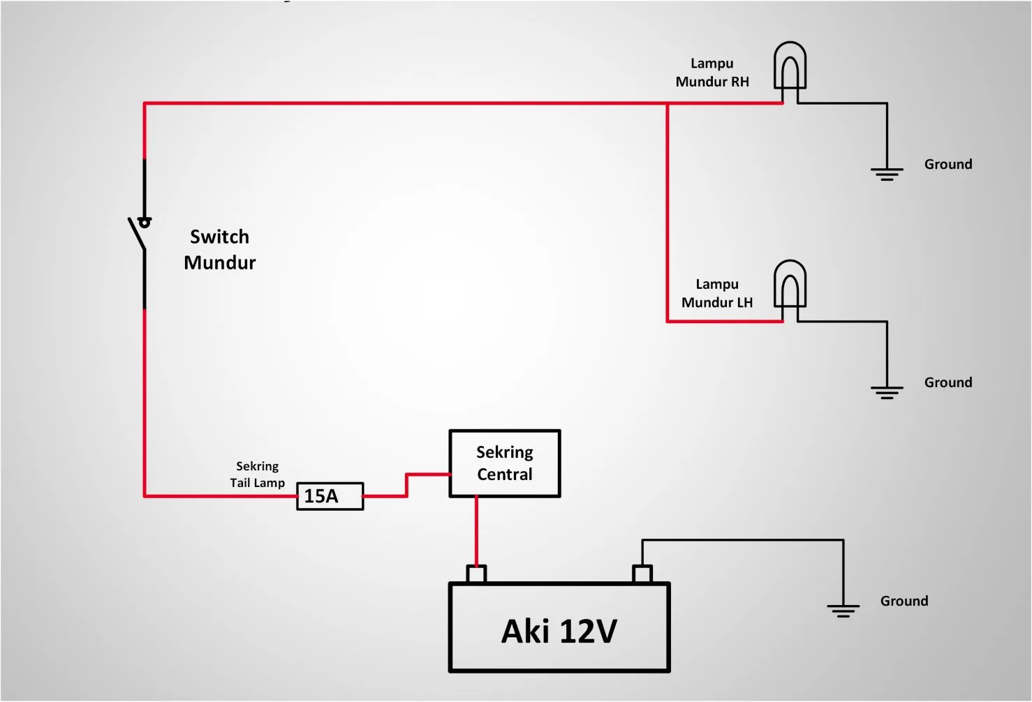 rangkaian lampu mundur
