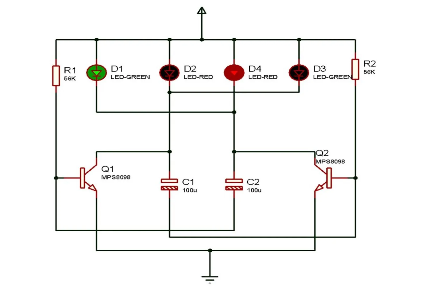 skema lampu flip flop