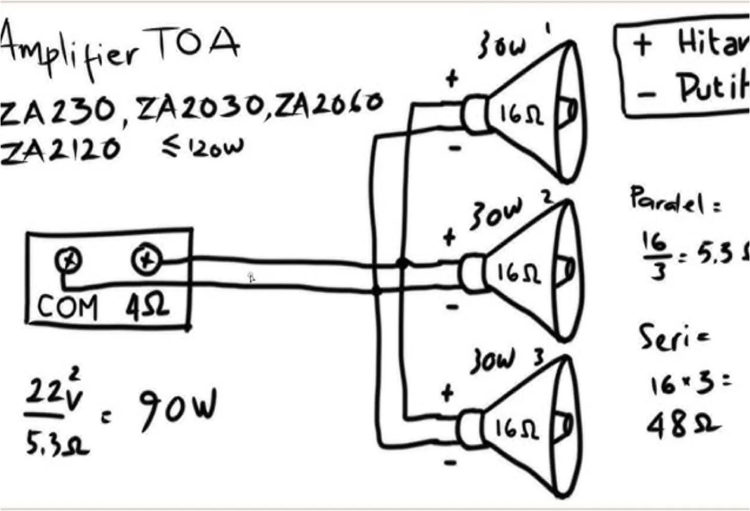 skema trafo matching speaker toa